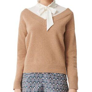 Maje Mirelle Layered Blouse and Wool Sweater Pullover 1/S